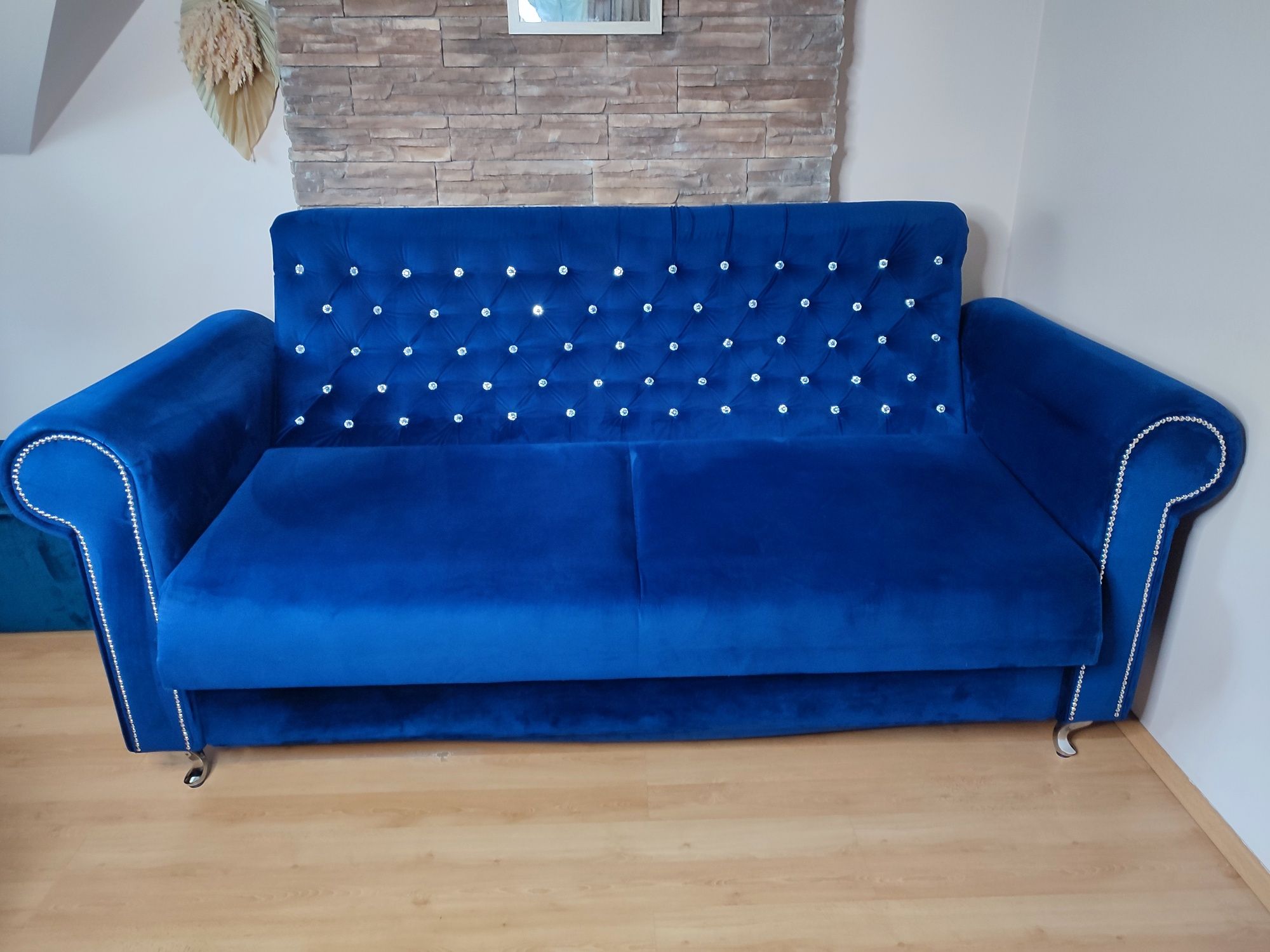 Sofa Glamour granatowa