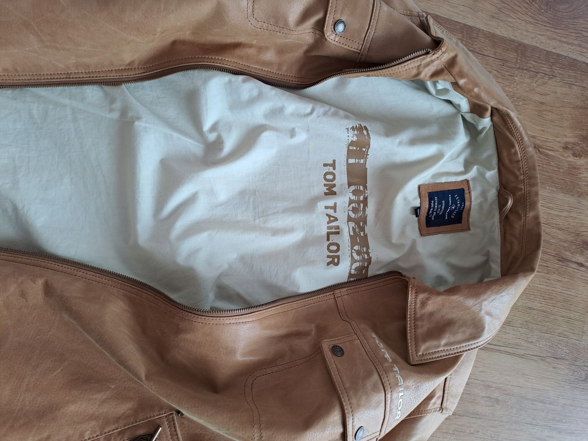 TOM TAILOR XL/XXL oryginalna skóra naturalna brąz camel jak nowa