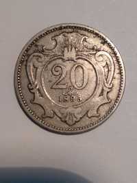 Moeda de 20 Heller 1895 de Áustria