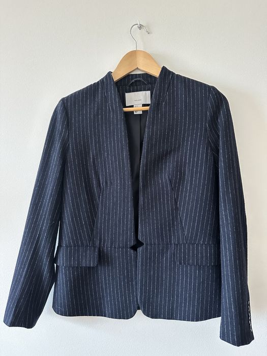 Casaco azul pinstripes 50% lã