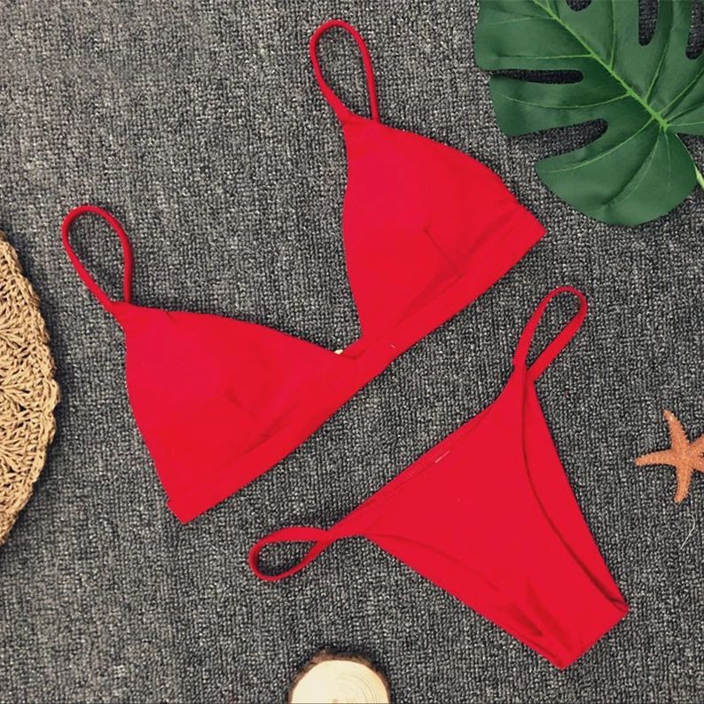 Sexy Bikini Brazylijskie Dwuczęściowy Strój Kąpielowy STRINGI - S