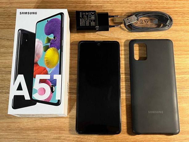 Smartfon Samsung Galaxy A51 128GB/4 - 6,5'' oryginalne etui, ładowarka