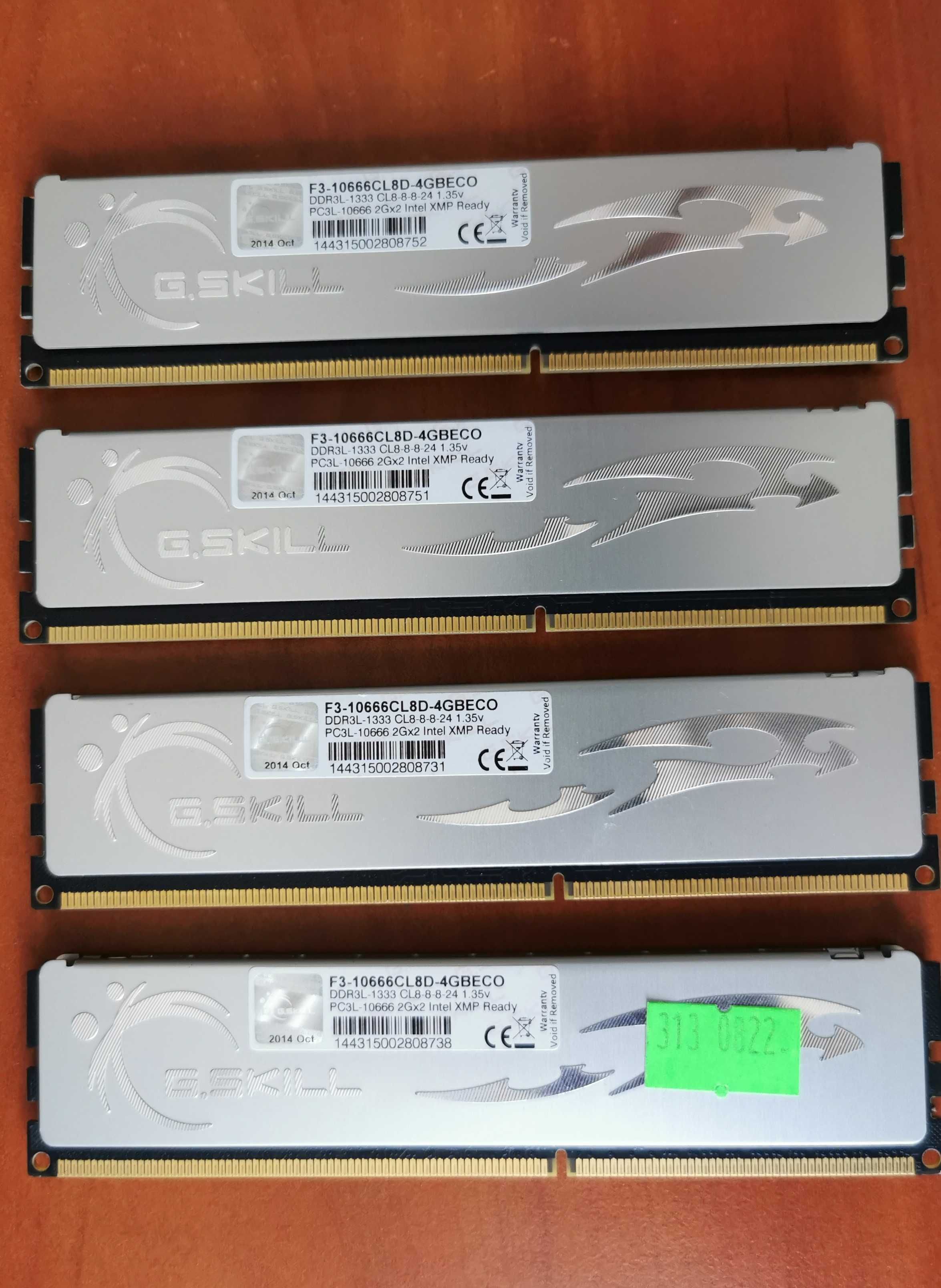 Pamięć RAM DDR3 8GB (4x2GB) G.Skill 1333MHz cl8. OKAZJA!