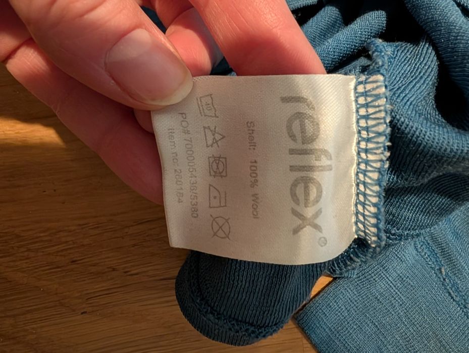 Reflex koszulka wełniana wełna merino 110 116 niebieska termiczna
