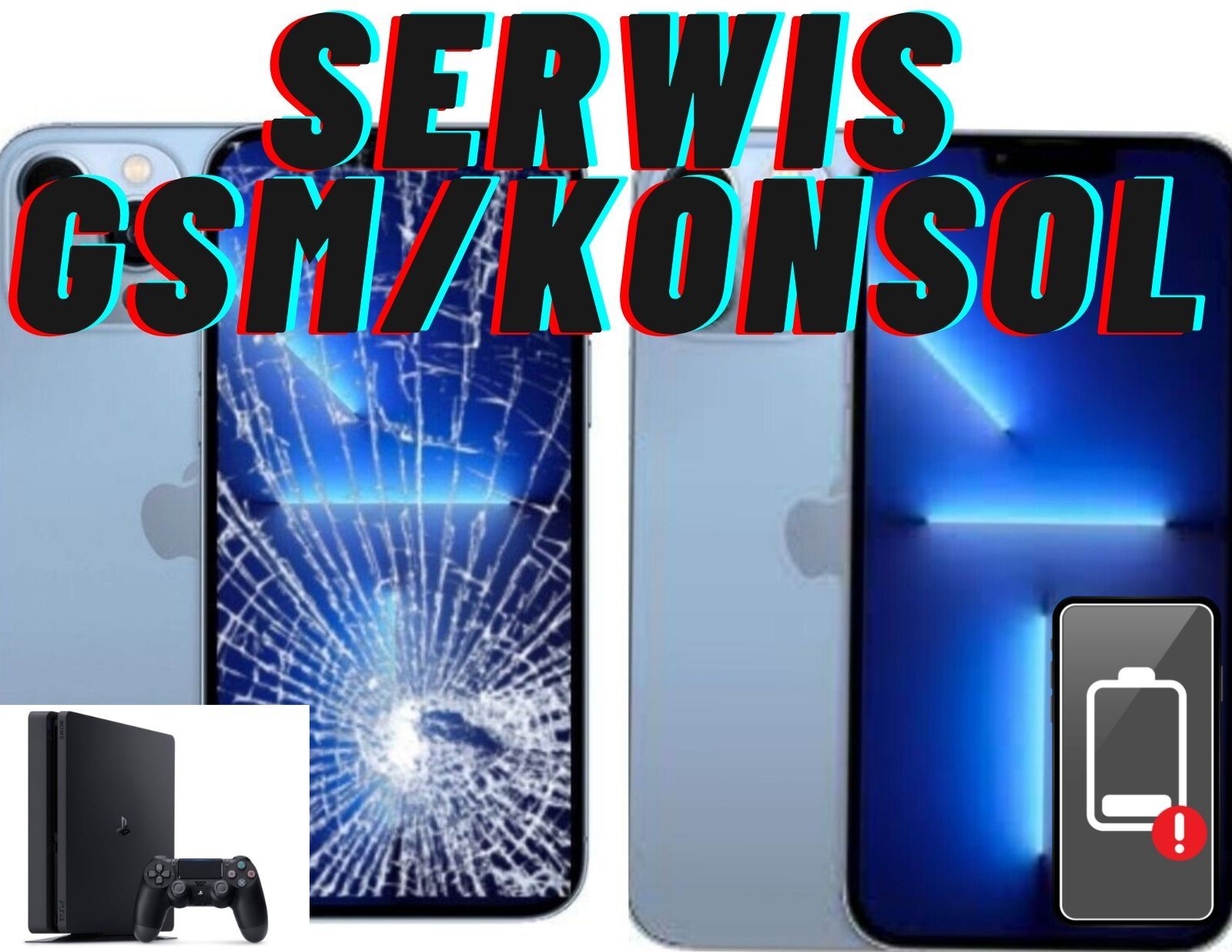 Serwis telefonów konsol iphone także inne bateria wyświetlacz