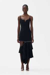ROKH x H&M Asymetryczna Sukienka z Warstwowym Dołem r.40