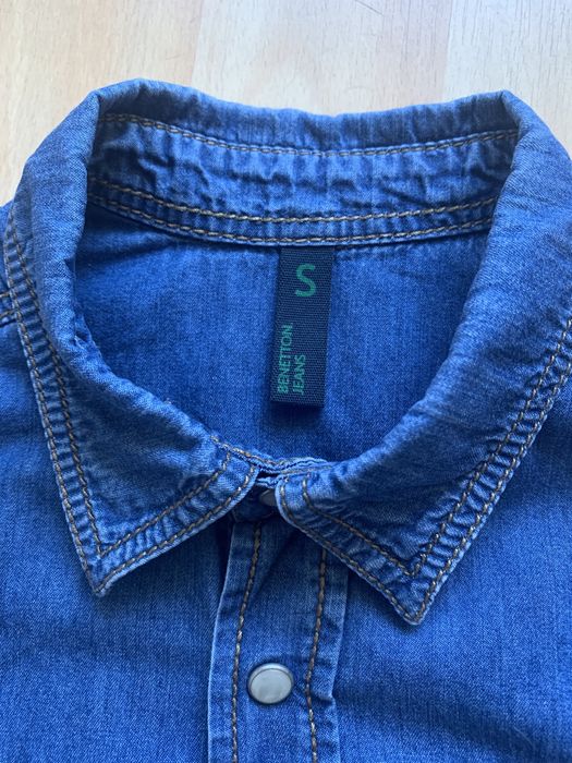 Camisa de ganga Benetton, tam. S (7/8 anos)