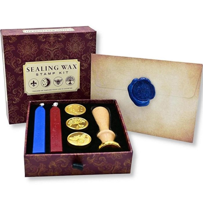 Zestaw do lakowania stemple+wosk Peter Pauper Press pudełko,123x121