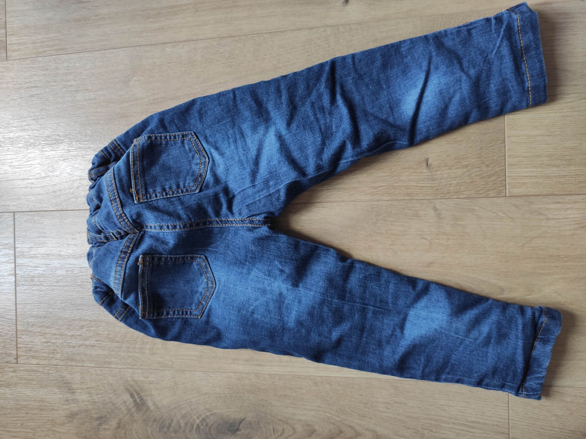 Spodnie jeansowe ocieplane 92