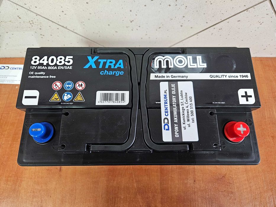 Akumulator Moll XTRA 12V 85Ah 80Ah 800A Klasa Premium Oryginał L4