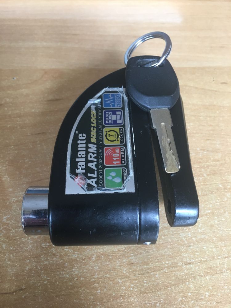 Замок Alarm Disk Lock на гальмівний диск: мопед, велосипедсигналізація