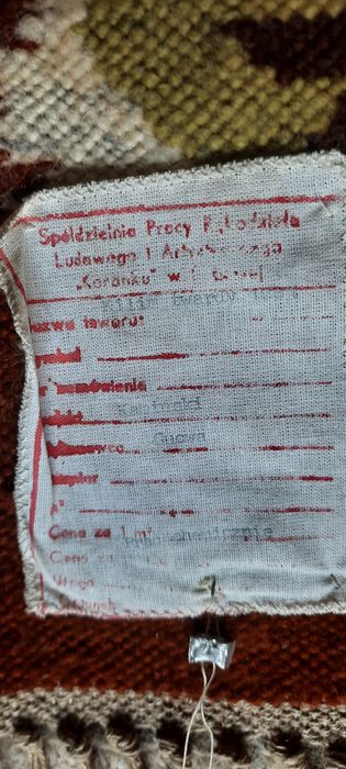 Kilim MALWA sumak makatka wełna Cepelia PRL rękodzieło ludowe Koronka
