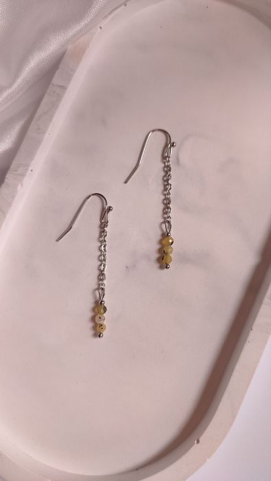 Nowe srebrne kolczyki z kamieniami naturalnymi TOPAZ