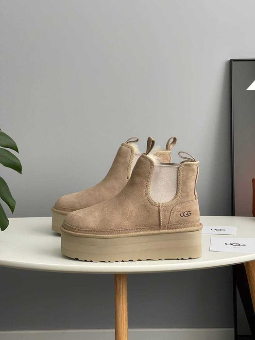 Женские ботинки UGG Neumel Platform Chelsea 36-41 Натур Замша! Купить!