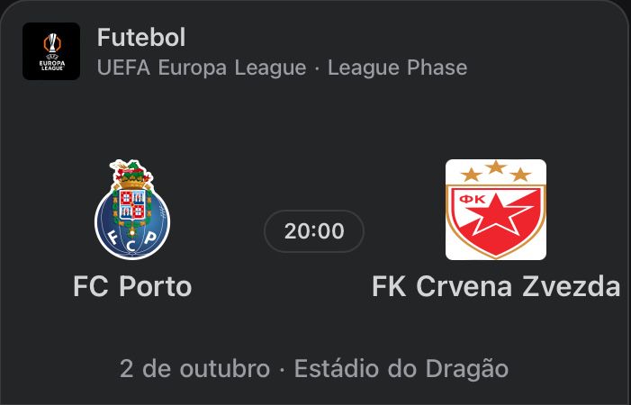Bilhete FCPorto x Estrelha Vermelha