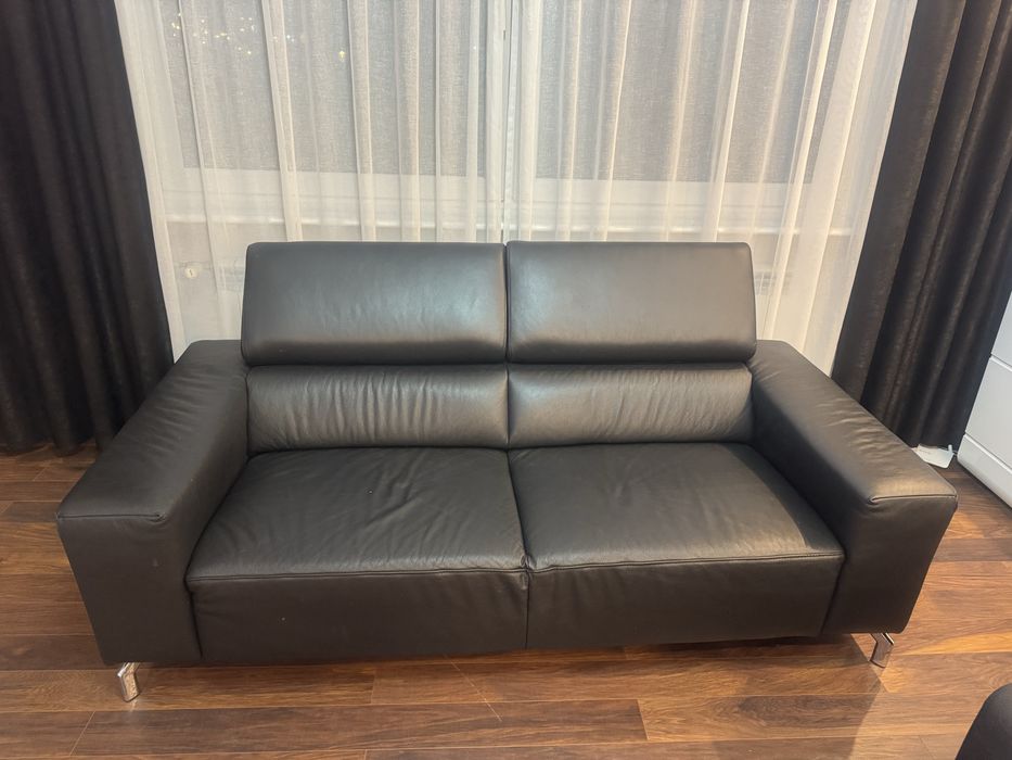 Sofa ze skóry czarna