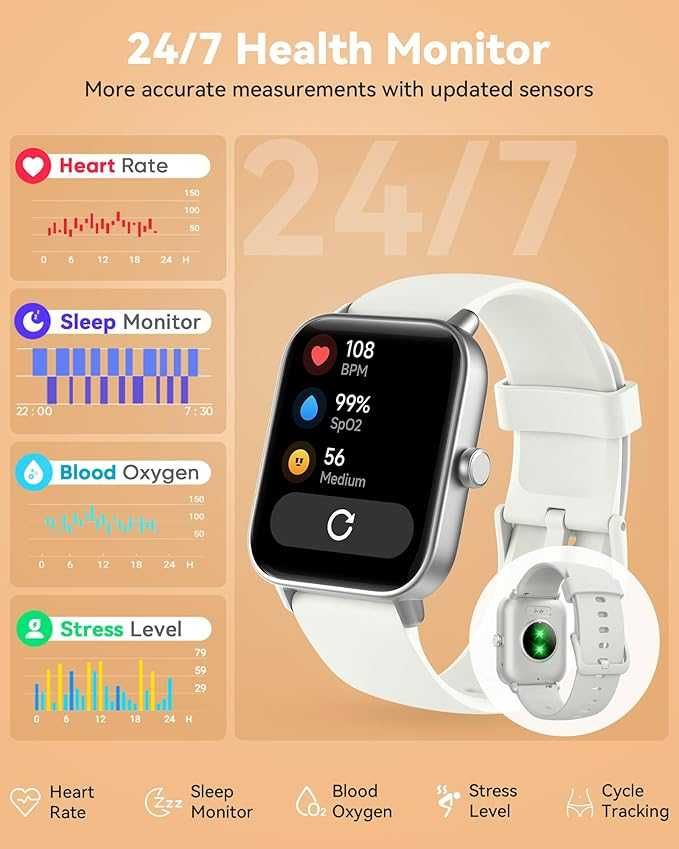 Smartwatch IDW19 Bluetooth Call Fitness kompatybilny z Androidem iOS
