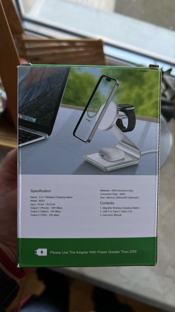Магнітна Докстанція 3 в 1   Bonola 3 in 1 Smarter Charging Stand