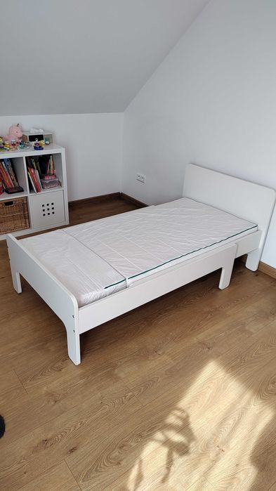 Łożko rozsuwane Ikea Slakt z materacem Vimsig 80x200 jak nowe okazja