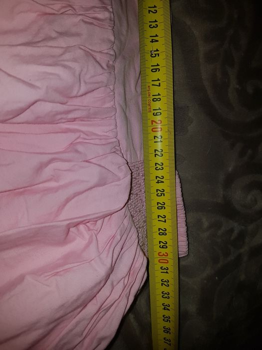 Rezerwac Różowa kloszowa spodnica dziewczęca w zebry 146-152