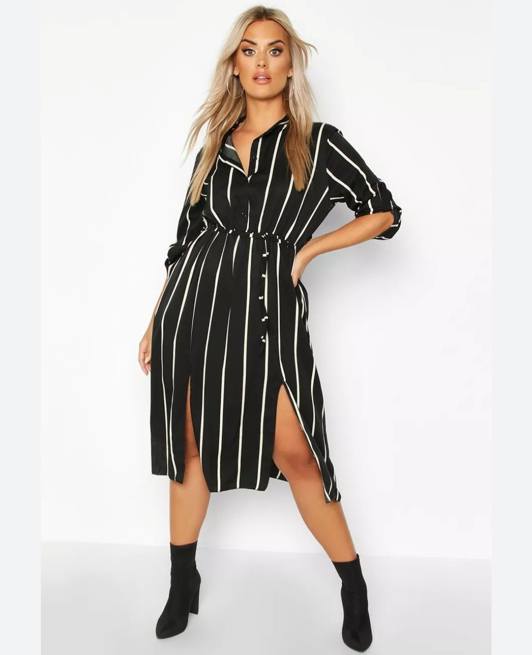 Платье миди с разрезами спереди .на пуговицах XL-XXL Boohoo