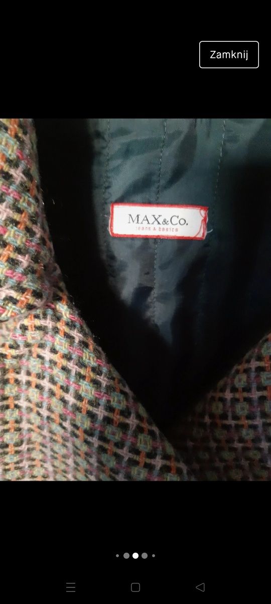 Płaszczyk płaszcz wełniany Max&Co