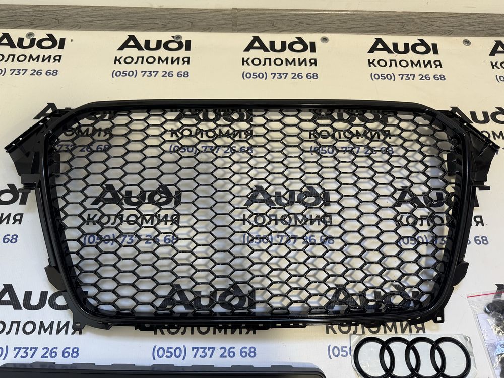 Решітка радіатора Audi A4 B8 а4 б8 чорний глянець емблем
