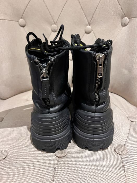 Ecco 41 botki skórzane czarne uzywane wiazane trapery workery