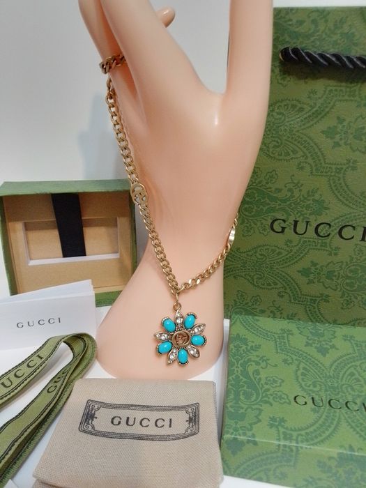 Gucci łańcuszek mosiądz pozłacany antycznym zlotem 48 cm
