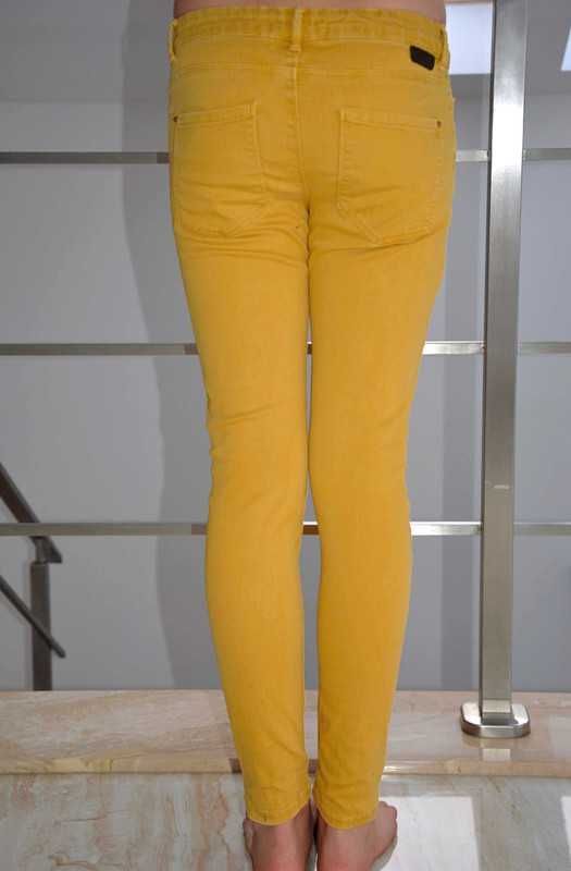 Jeansy spodnie rurki musztardowe Zara Girls 11-12 lat 152 cm
