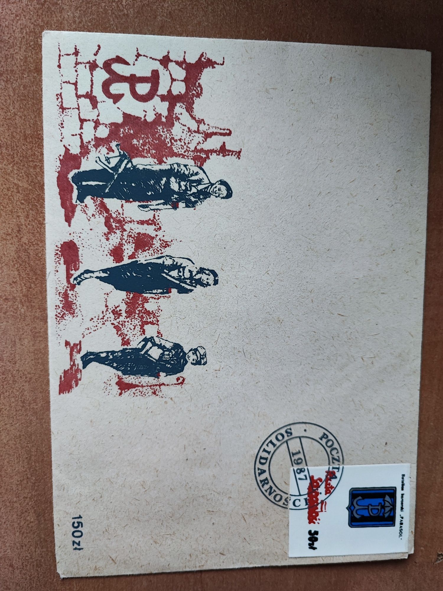 Koperta i znaczek POCZTA SOLIDARNOŚCI 1987 r.
