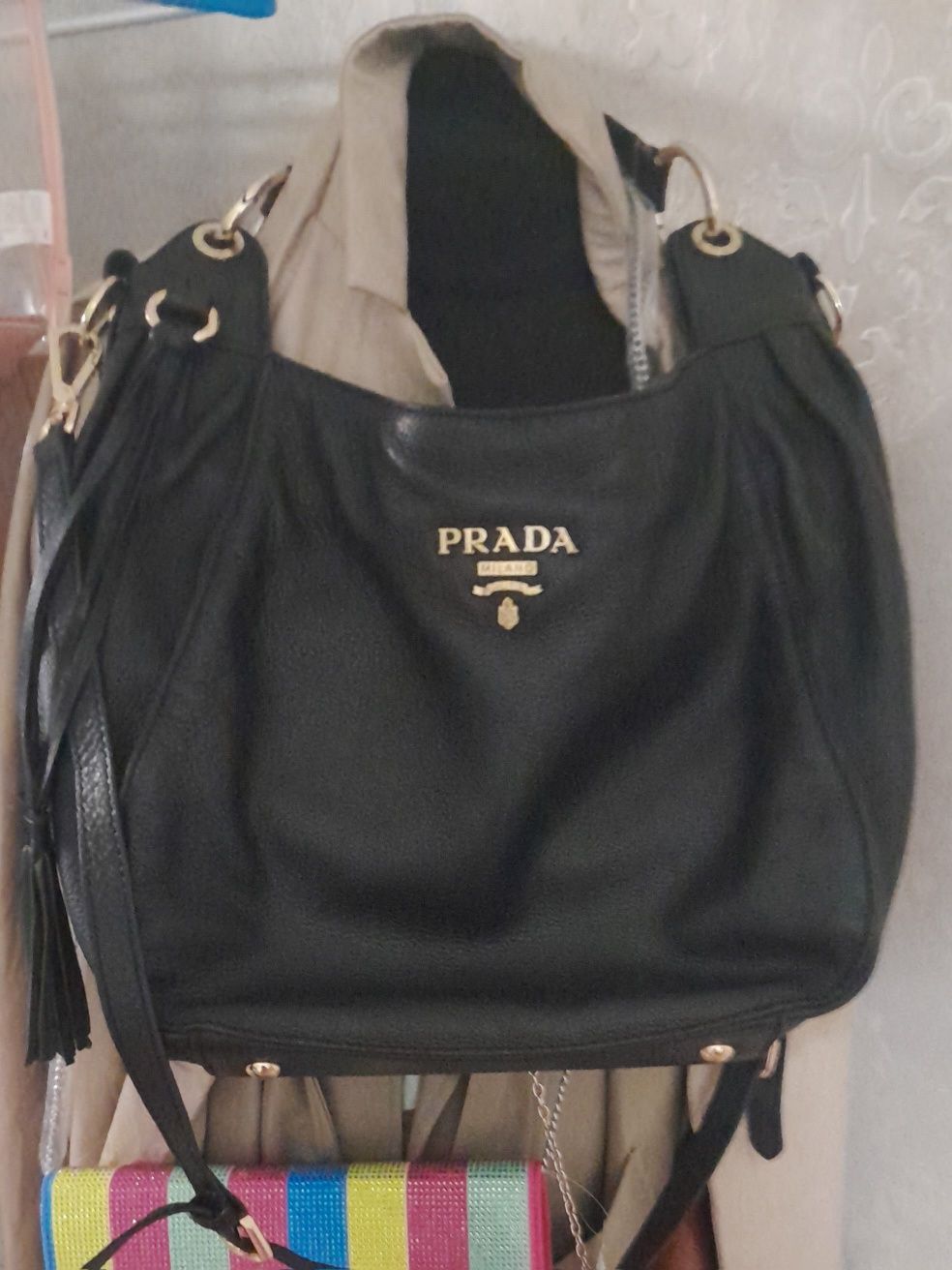 Шкіряна сумка шопер  Prada оригінал