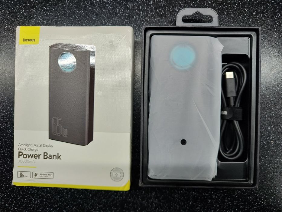 Baseus Amblight Digital Display Quick Charge 65W 30000mAh Black