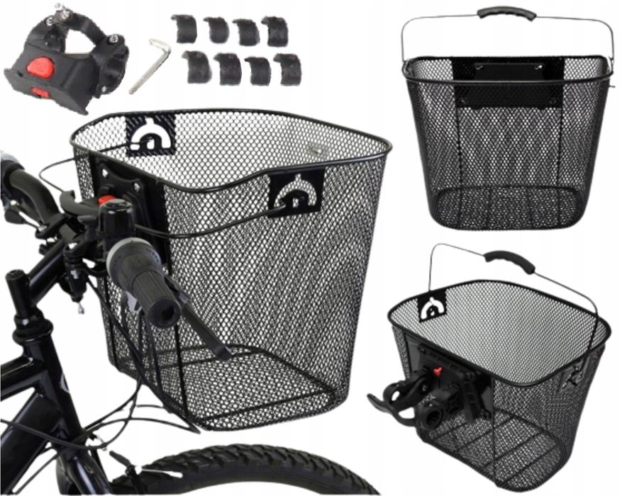Duży Koszyk Na Rower Metalowy Kosz Rowerowy Click