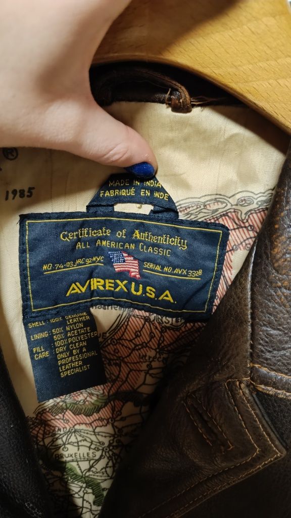 Skórzana kurtka męska Avirex U.S.A. 100% skóra