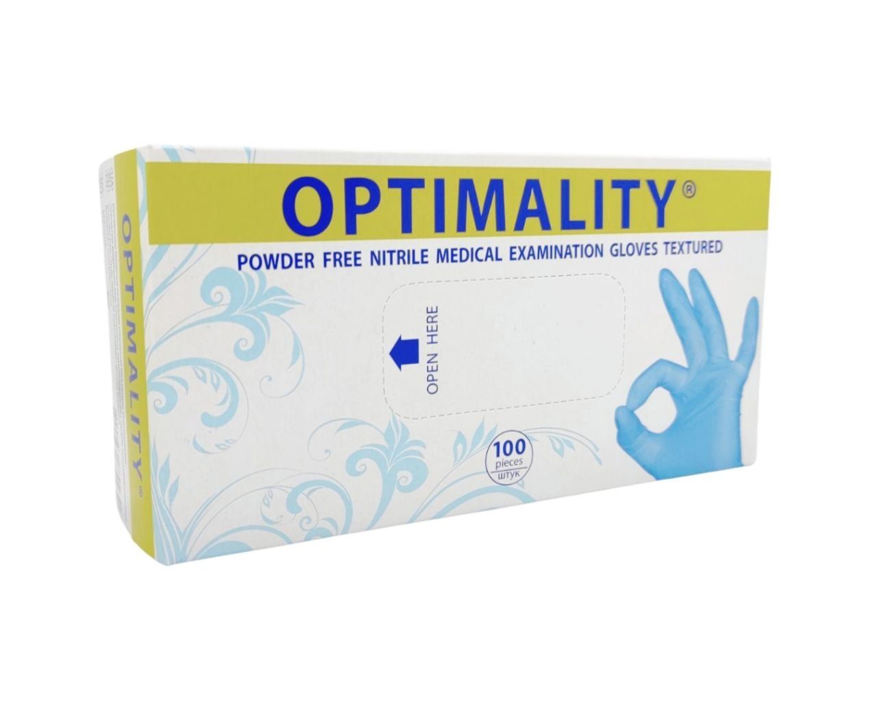 Нітрилові рукавички блакитні OPTIMALITY розмір L , 50 пар