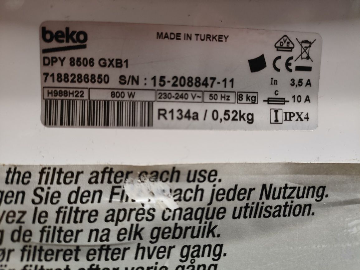 Pompa ciepła suszarki do ubrań beko części