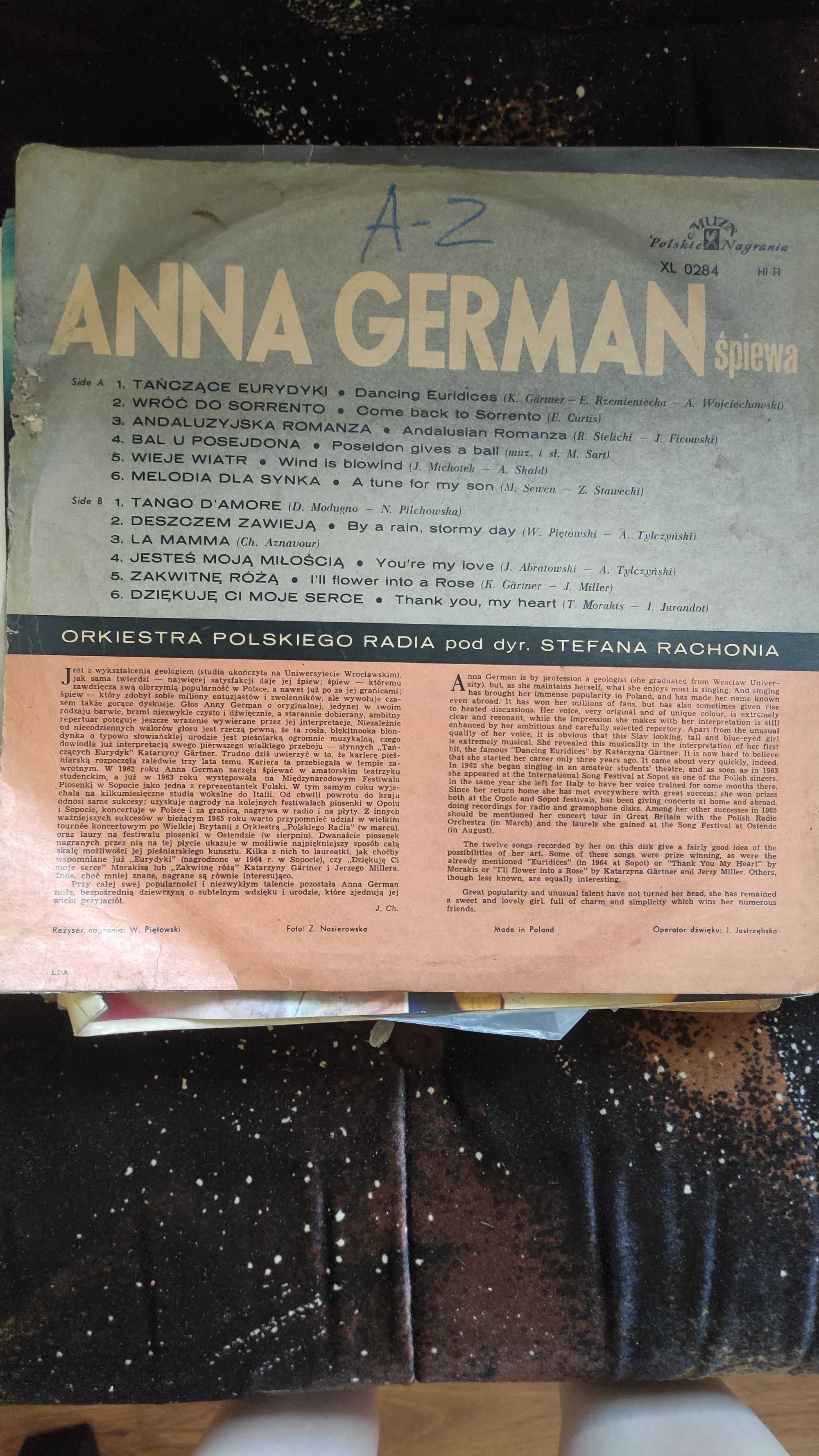 Anna German - Tańczące Eurydyki (Muza XL 0284)