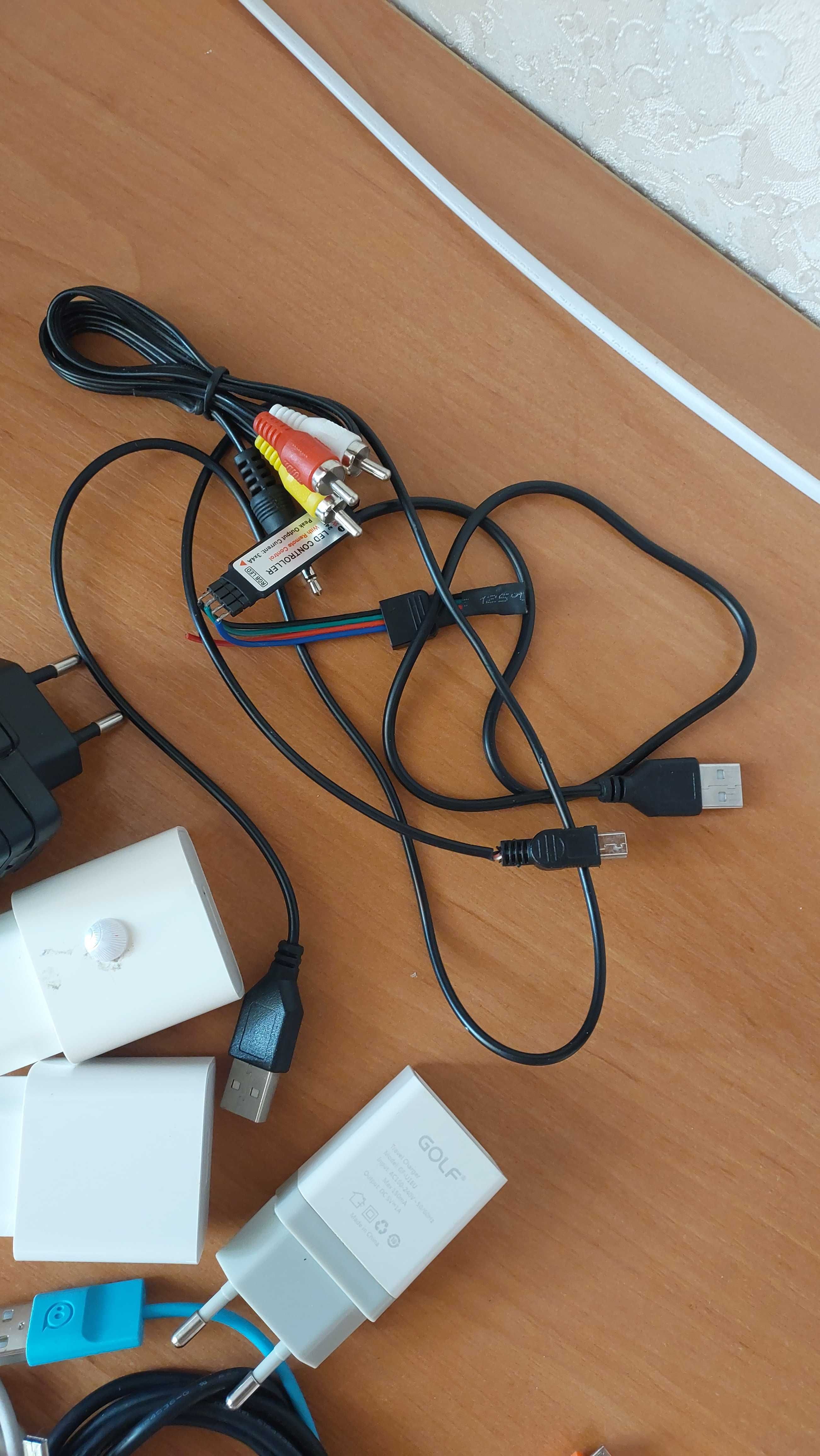 Кабелі (type-c, micro usb, mini usb, тюльпани) та блоки для зарядки