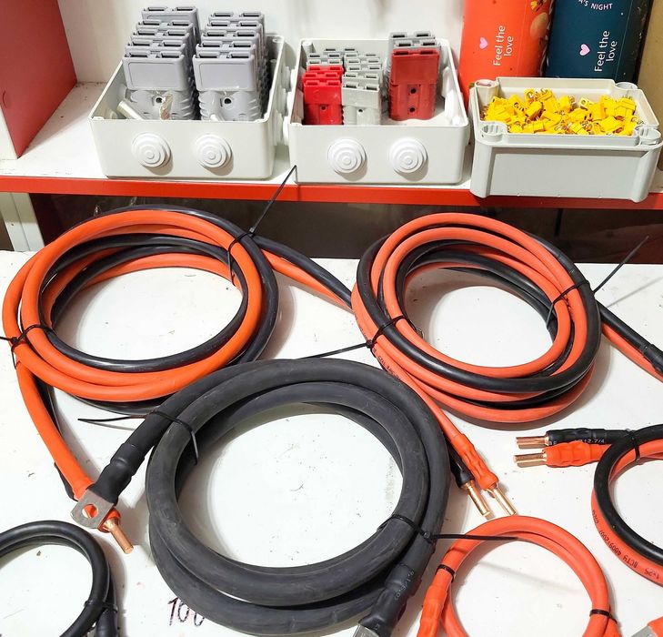 Кабель Инвертора БМС BMS Jikong 25КВ 35 КВ 2AWG 4AWG Перемычка АКБ