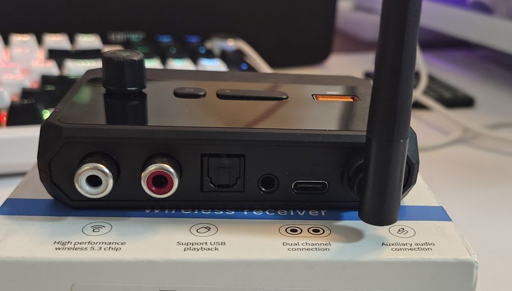 Bluetooth 5.3 аудіоприймач USB, RCA, AUX, Оптика.бездротовий, ресивер