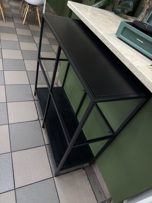 Regal IKEA czarny metalowy Vittsjo 100x93 cm półka szafa szafka