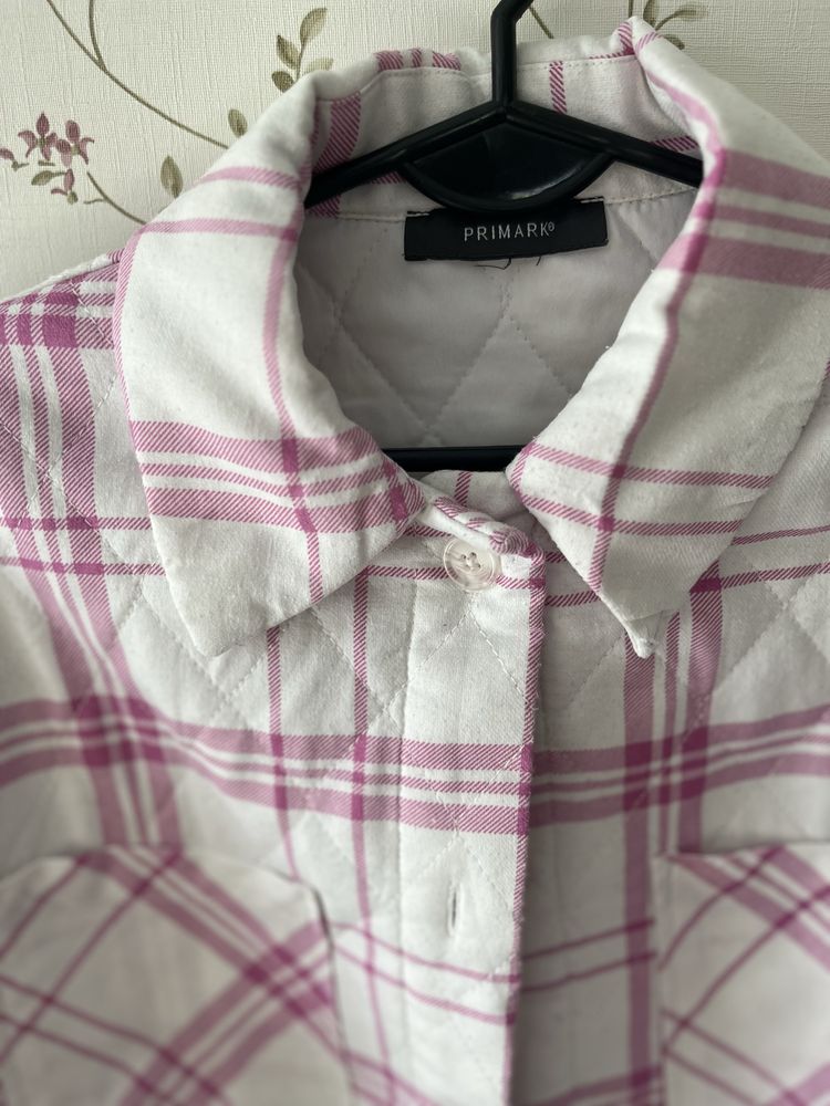 46 Primark kurtka koszulowa pikowana bawełna plus śliska podszewka