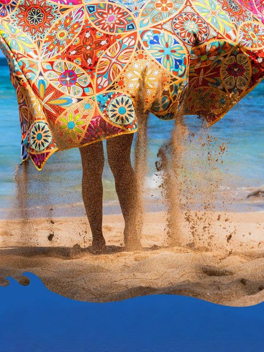 Ręcznik Plażowy 178x80 cm Szybkoschnący Bez Piasku Lekki XL Kolorowy