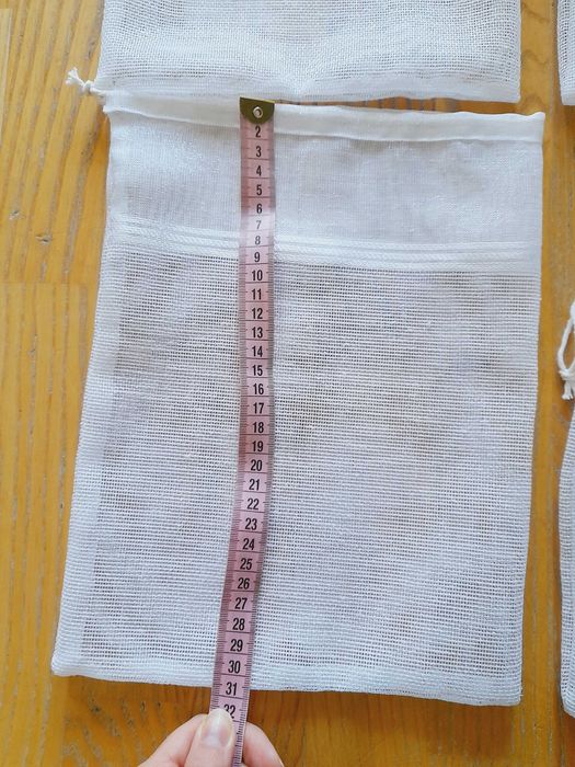 4 woreczki wielorazowe z firanki na warzywa owoce less waste