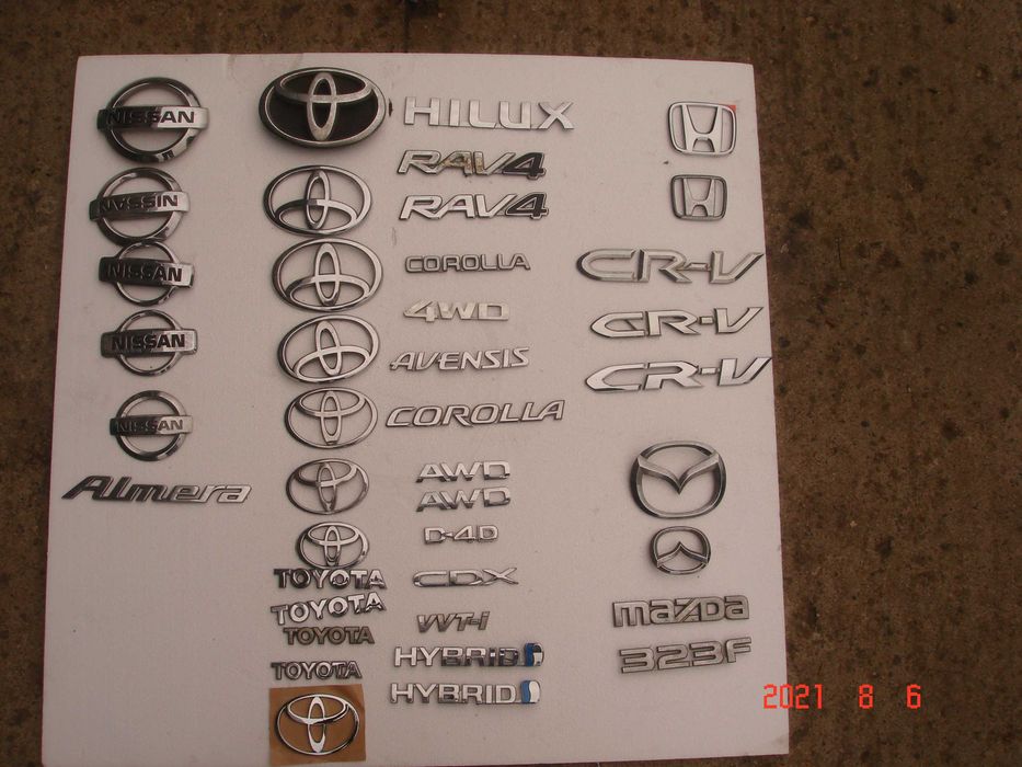 Emblemat-Logo producenta,znaczki,napisy.Toyota,Nissan,Honda,Mazda