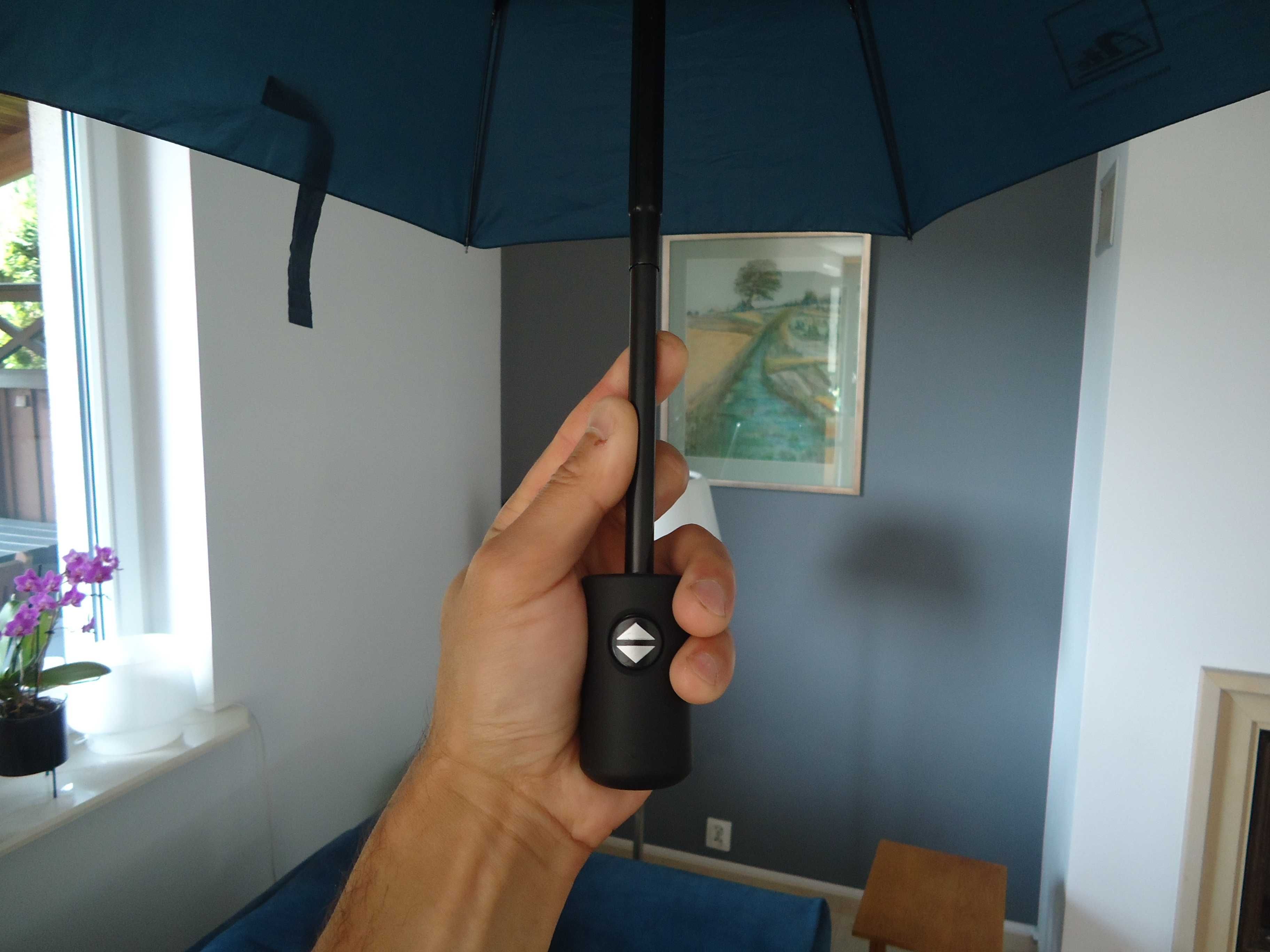 granatowa parasol parasolka automatyczna na przycisk