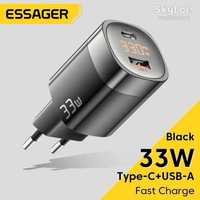 Швидка зарядка Essager 33W GaN USB C / Цифровий дисплей PD .