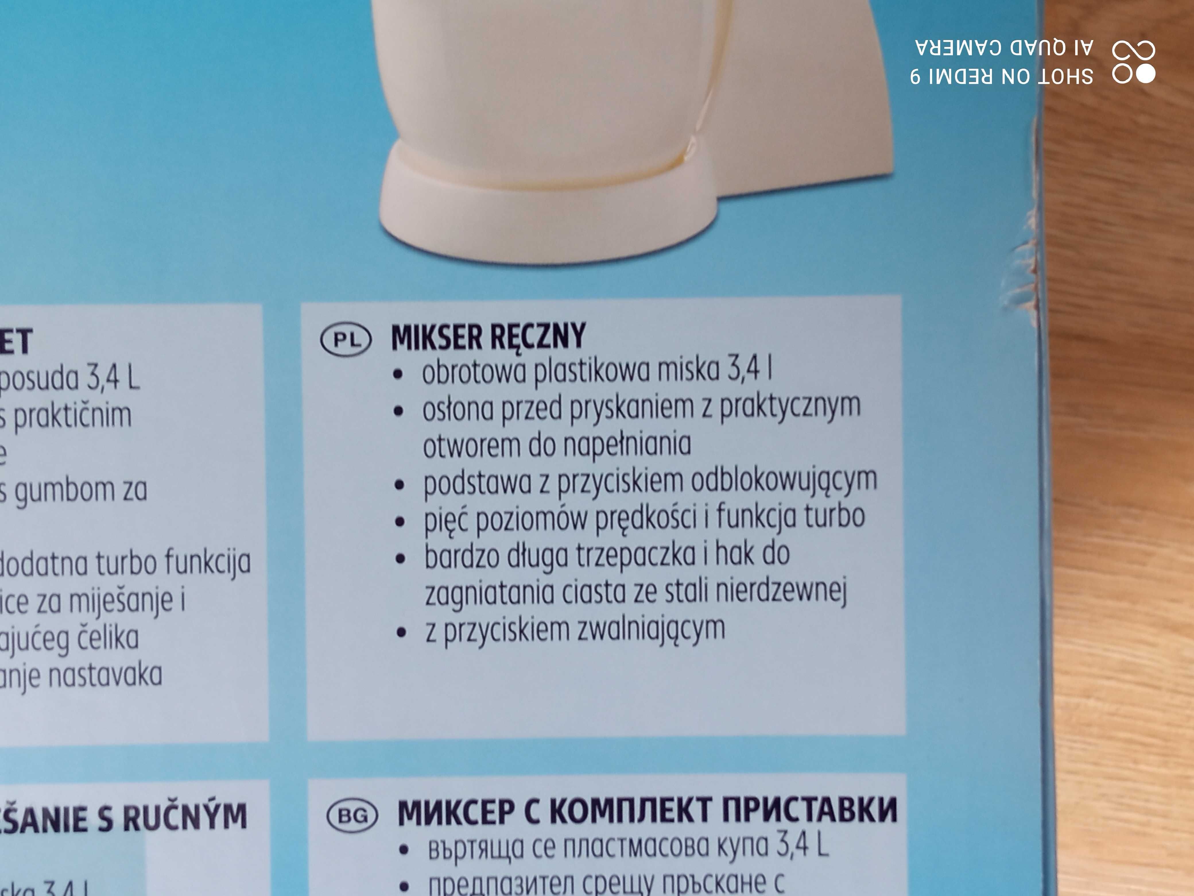 Mikser ręczny hand mixer set SWITCH ON NOWY