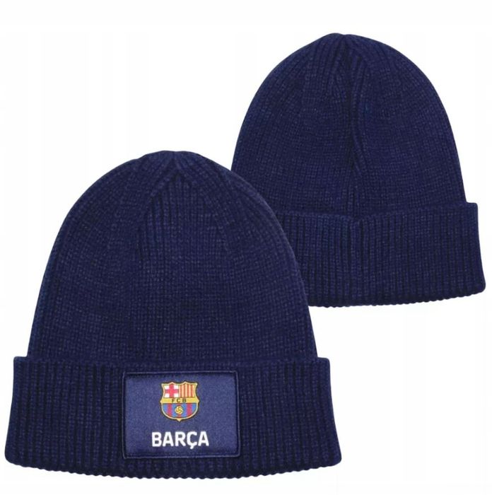 Czapka Zimowa Dla Dorosłych Fc Barcelona Herb Logo Barca Niebieska